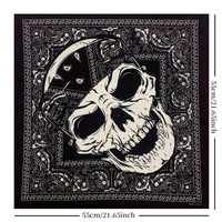 Bandana carré multifonctionnel à imprimé crâne personnalisé, foulard pour la tête, le cou et les cheveux, accessoire de mode décontracté pour femme adulte, idéal pour l'extérieur