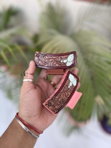 Nouveauté : Pinces à cheveux en cuir véritable faites à la main, élégantes et mignonnes, style décontracté, accessoires pour cheveux pour femmes - Product Image 3