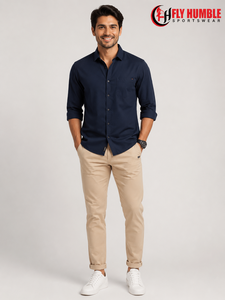 Pantalones Casuales Color Caqui para Hombre Fly Humble, Corte Recto, Cintura Media, Bolsillos Laterales, Forro de Felpa de Poliéster/Algodón, Transpirables - Product Image 4