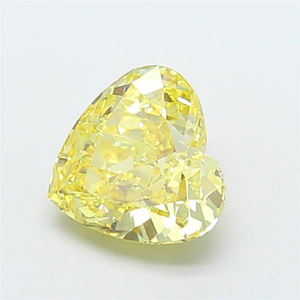Gema con certificación IGI, corte excelente, 2.17 quilates, claridad VS2, color amarillo intenso fantasía, diamante suelto en forma de corazón, sintético, cultivado en laboratorio. - Product Image 6