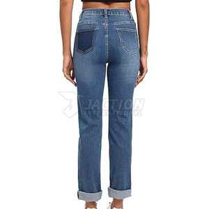 Pantalones vaqueros al por mayor con MOQ bajo para mujer, pantalones vaqueros de diseño personalizado de última moda para la venta - Product Image 5