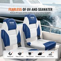 Lot de 2 sièges de bateau à dossier haut, chaise pliante avec rembourrage en éponge épaisse, charnière rabattable, pour pêche, modèle Captain, 21,85 pouces D0100HADW0U
