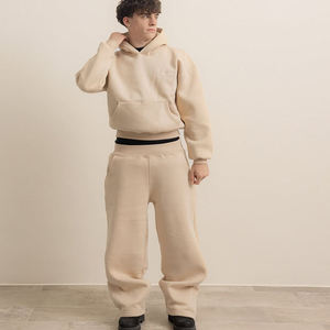 Survêtement unisexe en polaire à motif uni, sweat-shirt et pantalon de survêtement, polyester/coton, logo personnalisé, respirant, respectueux de l'environnement - Product Image 5