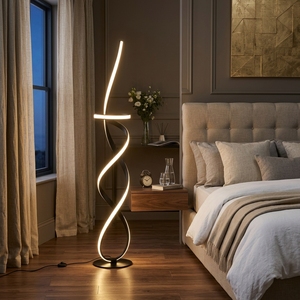 Handcrafted Gold Metal Shade Nordic Floor Lamp Modern Artistic Vertical Tube Standing <b>Light</b> App Touch <b>Sensor</b> Control Wedding - Product Image 5