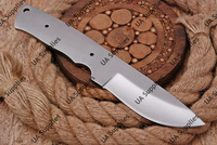 Couteau de chasse et de camping OEM à lame fixe en acier au carbone poli industriel fait main, à pointe tombante et bord biseauté, non réglable