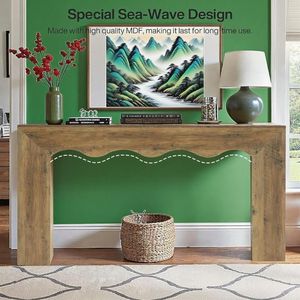 Consolle da ingresso in legno stile rustico da 63 pollici, mobile stretto per ingresso, con spazio contenitivo per divano lungo, consolle lunga da posizionare dietro il divano - Product Image 2