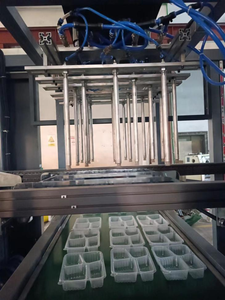 Plastik meyve kabı için istifleme termoform makineleri kesme delme oluşturan otomatik 4 istasyon - Product Image 5
