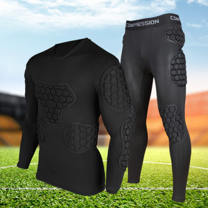 Durable Com Bat Padded Compression Shirts Pants EVA Goalie Safety Suit Padded Hip <b>Knee</b> Chest Guard For Outdoor Sport Gym - Product Image 5