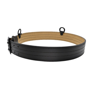 Cinturón formal de cuero genuino negro con hebilla de pasador y construcción duradera para uso en ropa de trabajo - Product Image 6