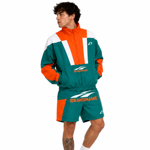 2026 New Premium Quality <b>Summer</b> Custom Logo Nylon Tracksuit Lightweight <b>Sports</b> <b>Jacket</b> Men's 2Pcs Windbreaker Nylon Shorts Set - Product Image 4