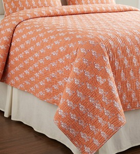 Handmade Printed Cotton Quilt Orange Kantha Stitching Traditional Pattern All-Season Home Use - Product Image 2
