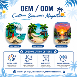 แม่เหล็กติดตู้เย็นแบบกำหนดเอง OEM ODM สำหรับวันหยุดพักผ่อน รูปแบบ 3 มิติ ลายนูน ฉากชายหาด ของที่ระลึกจากมัลดีฟส์ ภูเก็ต ฮาวาย - Product Image 2