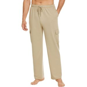 Pantalones Deportivos Gris Claro para Hombre, Talla Grande, de Algodón Grueso con Bolsillos Utilitarios, Estilo Informal para Gimnasio - Product Image 5