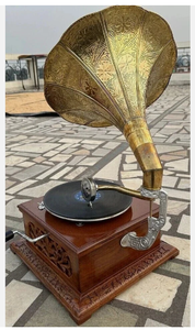 ALI DECORATOR Gramófono de Madera Vintage Hecho a Mano, Reproductor de Discos con Manivela, Juego de Regalo para Escritorio - Product Image 2