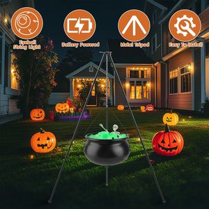Grande Calderone di Halloween con Strega, Treppiede, Luci a Stringa a Forma di Occhio e Scheletro, 1 Pezzo, Decorazioni per Esterni e Portico 56.49 - Product Image 1
