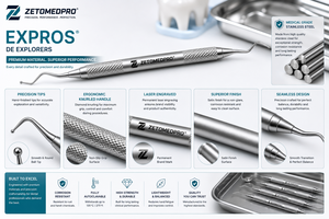 Expros # Explorador Dental de Doble Punta 23/O Michigan Explorer # 6 # Zetomed Pro de Acero Inoxidable 31 - Product Image 5