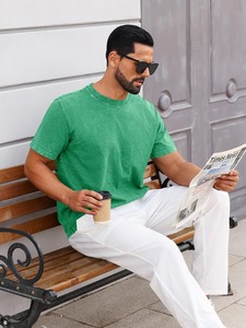 Camiseta Gráfica con Lavado Ácido, Impresión Puff Personalizada, Algodón de Alta Densidad, Estilo Urbano Oversize, Proveedor de Ropa Urbana - Product Image 5