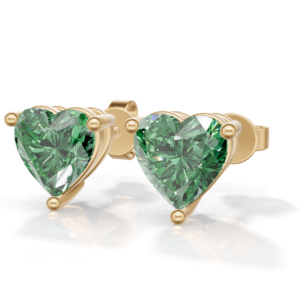 Pendientes Unisex de Plata de Ley 925 con Esmeralda en Forma de Corazón, Certificados por IGI, con Engaste de Garra, Modernos, Vermeil, de Heerani Jewels - Product Image 2