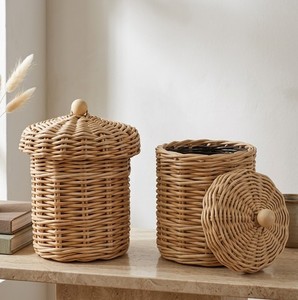 Cute Eco-Friendly Vintage Style Handmade Rattan Wicker Storage Box with Lid for Coffee Pods - Product Image 4