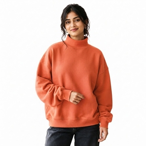 Sudadera Personalizada para Mujer con Cuello Alto, Ligera, de Algodón y Felpa, con Puños Acanalados, Mangas Largas, Fabricante Directo - Product Image 1