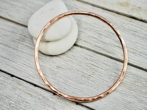 Belladec Minimalist Hand Forged Red <b>Copper</b> <b>Bangle</b> Bracelet Elegant Handmade Slim Stackable Everyday Unisex Classic Style Jewelry - Product Image 4