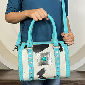 Nuevo Bolso de Diseño Occidental de Cuero Turquesa con Tachuelas Concho, Bolso de Mano para Mujer, Bandolera, Venta al por Mayor - Product Image 4