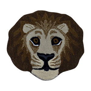 Tapis de sol en laine tufté à la main, motif tête de lion majestueux, sculpté en 3D, tapis d'appoint doux 9x12, petit tapis pour enfants - Product Image 1