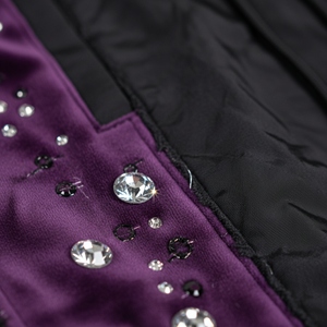 Ensemble survêtement pour homme en nylon velours coupe-vent, veste délavée à l'acide avec strass, pantalon empilé, streetwear 2 en 1 personnalisé - Product Image 5