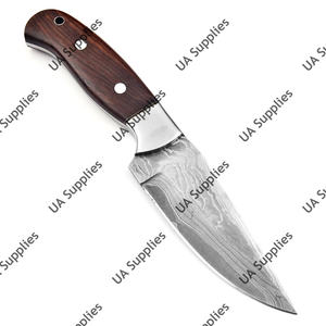 มีดสกินเนอร์เหล็กดามัสกัสแบบเต็มด้าม ด้ามไม้โรสวูด ปลายหยดน้ำ คมกริบ สำหรับงานกลางแจ้ง ทำเองได้ ระดับมืออาชีพ ใบมีดคงที่ สำหรับล่าสัตว์ - Product Image 3