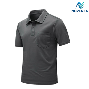 Polo de golf à manches courtes pour homme Novenza, séchage rapide, sport de plein air, athlétique, avec poche - Product Image 2