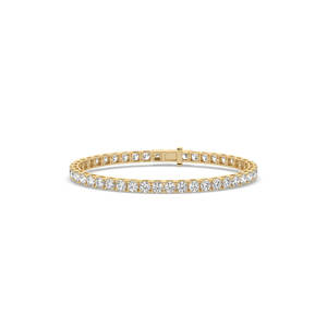 Lab Grown Diamond IGI Certified 9.68Ct Round Brilliant Cut 14KT/10KT <b>Gold</b> Lightweight Bracelet for Women's Wedding Best bracelet - Product Image 3
