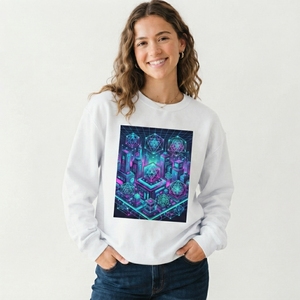 Sweat-shirt pour femmes à imprimé graphique, vêtement confortable en coton molletonné avec des motifs artistiques, finition d'impression durable - Product Image 1