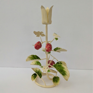 Minimalist Iron Strawberry Tree <b>Candle</b> Stand With Green Leaves And <b>Red</b> Berries Metal Base Home Decoration - Product Image 5