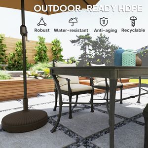 Base per Ombrellone da Esterno Rotonda, Resistente, Capacità 51 libbre (22,7 kg) con 62 libbre (28,2 kg) di Carico d'Acqua, per Uso in Cortile - Product Image 6