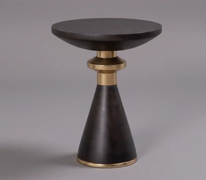 Table d'appoint Art Déco contemporaine en aluminium, finition artistique, couleur et taille personnalisables, pour la décoration de salon et de la maison - Product Image 2