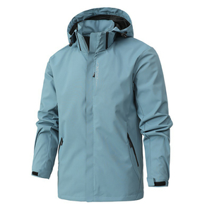 Unisex White Hooded <b>Waterproof</b> Windbreaker <b>Jacket</b> Front Logo Zipper Closure Eco-Friendly Anti-UV Breathable <b>Thin</b> Sporty Style - Product Image 2