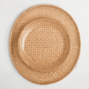 Plaque de chargeur en rotin métal minimaliste Vintage de 13 pouces, plaque de chargeur en rotin occidental, plaque de chargeur bohème, plaque de chargeur de mariage - Product Image 1