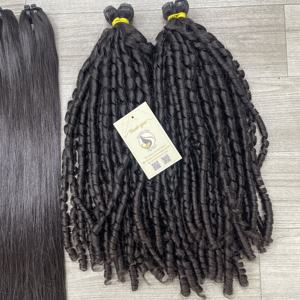 ผมต่อแบบตรงผมหยักศกสีดำธรรมชาติผมเวียดนามหยิกเป็นลอนแบบอัจฉริยะ - Product Image 4