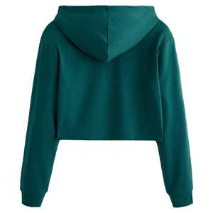 Customized High Quality Cotton Cropped Hoodie for Women Light Knitted <b>Winter</b> Season Hooded Crop <b>Top</b> - Product Image 4