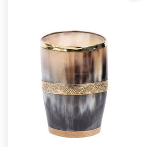 Brandy Valley Viking corne verres à liqueur sculpté religieux véritable corne de vache taille personnalisable cadeau de mariage - Product Image 2