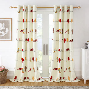 Cortina de Puerta de Algodón 100% Tela Suave, Filtra la Luz, Diseños Florales/Estampados para Decoración del Hogar, Dormitorio, Cocina y Sala de Estar - Product Image 1