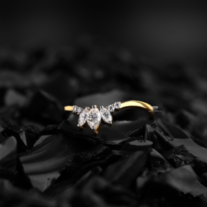 Curved Diamond Wedding Band V Shape Lab Grown Diamond <b>Ring</b> Curved <b>Stacking</b> Band Chevron Marquise <b>Ring</b> Anniversary Gift Wholesale - Product Image 2
