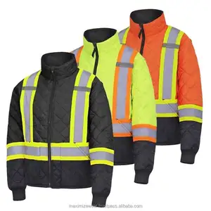 OEM 제조업체 맞춤형 로고 작업복 남성용 하이바이스 안전 재킷 반사 코트 하이 바이스 파카 보안 재킷