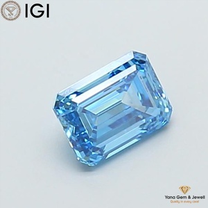 Diamante Cultivado en Laboratorio con Corte Esmeralda de 1.00 Quilates de Alta Calidad con Certificado IGI, Color Azul Intenso, Claridad VVS2 - Product Image 4