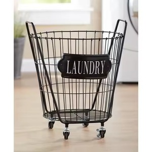 Panier à linge rond en métal doré, style accent, avec motif géométrique diamanté, pour la maison - Product Image 5
