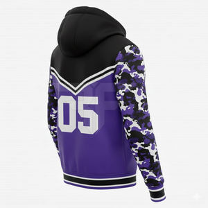 Sweat à capuche imprimé en mousse avec logo en relief caoutchouté, personnalisable, doublure Sherpa, intérieur en fausse fourrure, idéal pour l'hiver - Product Image 2