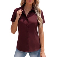 Chemise habillée de luxe à manches courtes pour femme 100 % coton – Chemise formelle classique pour femme – Look professionnel et qualité supérieure de BD