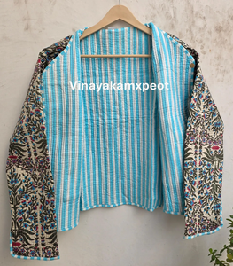 Chaqueta Acolchada Reversible con Estampado Floral y Bolsillos Bordados para Mujer, Estilo Flock Print, Transpirable, Ecológica, de Algodón Suave - Product Image 2