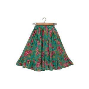 Ensemble Lehenga Chanderi pour femme, vert corail, haut uni sans manches, style doux, col licou, longueur genou, élégant, ethnique, pour soirée - Product Image 6