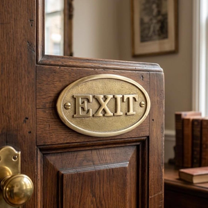 Solid Brass House Plaque Custom Oval Brass <b>Name</b> <b>Plate</b> Vintage Style Metal Door Sign Personalized Cabin House Nameplate Rustic - Product Image 4